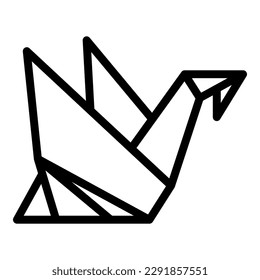 Home bird origami icon outline vector. Paper polygon. Japan art