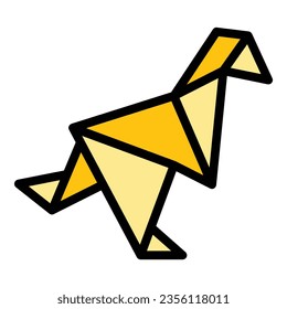 Home bird origami icon outline vector. Animal paper. Art paper color flat