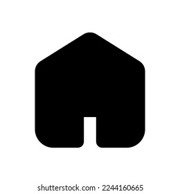 Home black glyph ui icon. Open website homepage. Shortcut. Return to home screen. User interface design. Silhouette symbol on white space. Solid pictogram for web, mobile. Isolated vector illustration