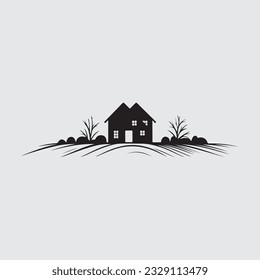 Logotipo del logotipo del icono negro residencial 