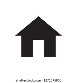Home - black icon on white background vector illustration for website, mobile application, presentation, infographic. House build concept sign. Graphic design element. 