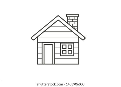 Home black icon vector - simple house line icon 