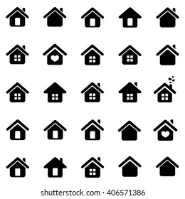 home black simple icon set