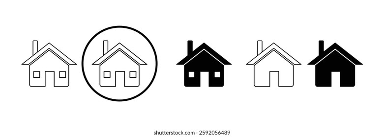 home black solid and outline icon
