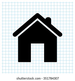 Home - black vector icon