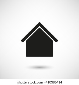 Home - black vector  icon with shadow