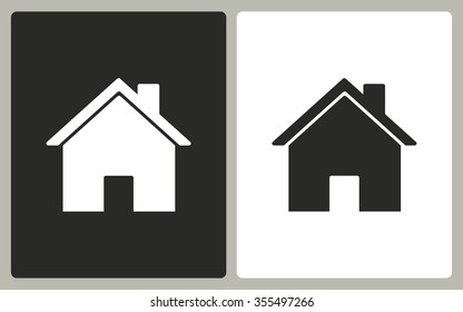 Home  -  black and white icons. Vector illustration