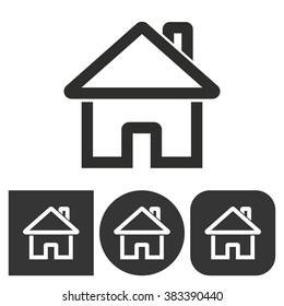 Home    -  black and white icons. Vector illustration. 