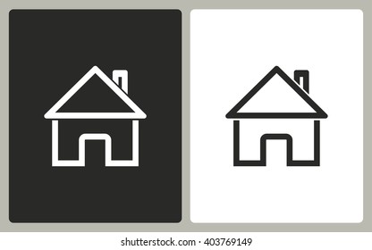 Home    -  black and white icons. Vector illustration. 