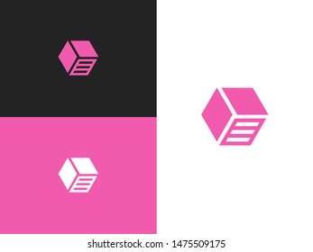 Home blinds concept logo design template. Vector illustration for your design. Minimalistic hexagonal geometric logo. Universal business identity element. Abstract shapes sign.