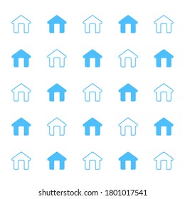 home blue pattern. line home icon