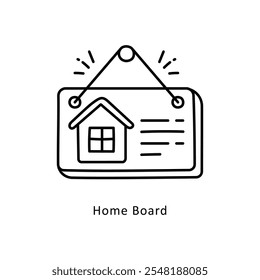  Home Board Vector Outline icon style illustration. EPS 10 file