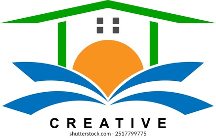 Home book design logo template illustration