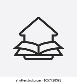 home with book icon vector