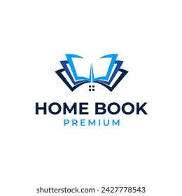 Home Book Logo Design Concept Vector Illustration