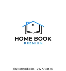 Ilustración vectorial del concepto del diseño del logotipo del libro casero