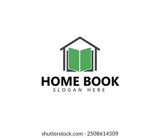 Home book logo template. This design suitable for student, library and education.