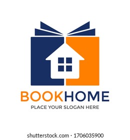Home book vector logo template. This design use house symbol. Suitable for education.