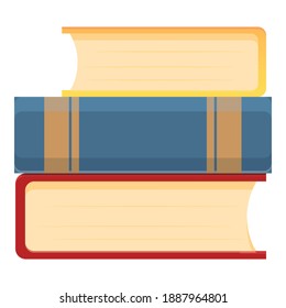 Home books stack icon. Cartoon of home books stack vector icon for web design isolated on white background