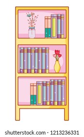 home bookshelf cartoon