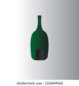 home bottle vector green design icon