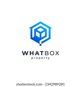 home and box with question mark for home interior logo design