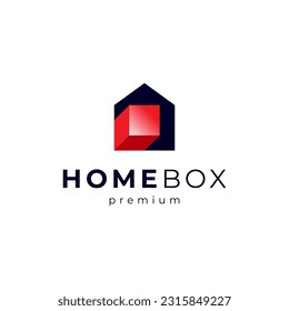 home and box for real estate, contractor or builder logo design