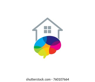 Home Brain Icon Logo Design Element