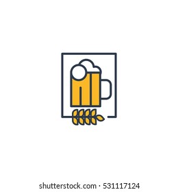 Home Brew Beer Vector Logo Design Element
