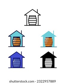 Home brew concept. Home brewer Equipment and raw material icons. vector