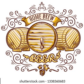 Home brew craft beer brewery decorative emblem