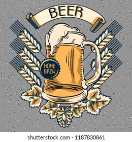 Home brew craft beer emblem