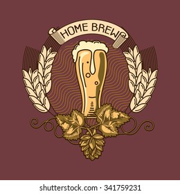 Home brew craft beer emblem