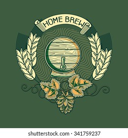 Home brew craft beer emblem