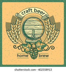 Home brew craft beer emblem