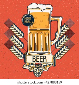 Home brew craft beer emblem