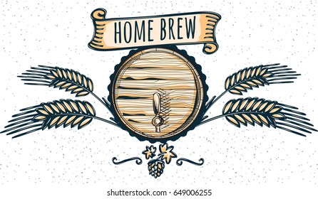 Home brew craft beer emblem