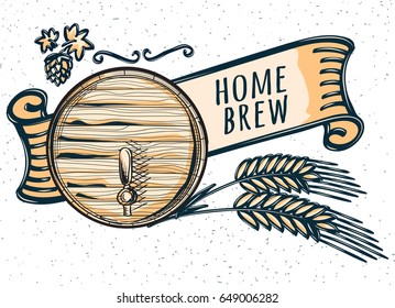 Home brew craft beer emblem