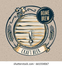Home brew craft beer emblem