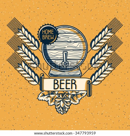 Home brew craft beer emblem