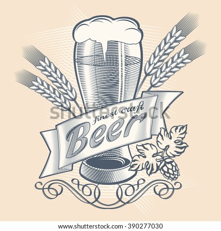Home brew craft beer emblem