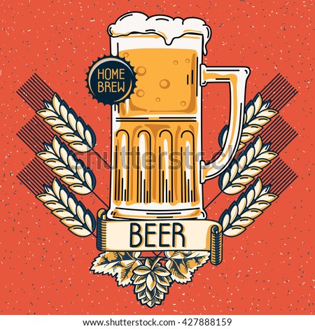 Home brew craft beer emblem
