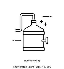 Home Brewing Icon. Outline Style Icon Design Isolated On White Background