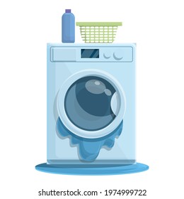 Home broken washing machine icon. Cartoon of Home broken washing machine vector icon for web design isolated on white background