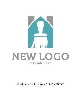 Home brush of paint Logo Design Template. Initial A, H Clean logo design concept