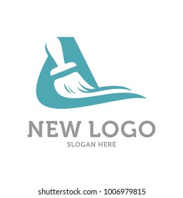 Home brush of paint Logo Design Template. Initial A, H Clean logo design concept