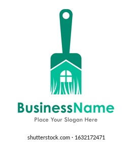 Home brush vector logo template. Suitable for business, web and real estate