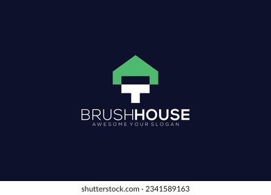home brush vector template design logo