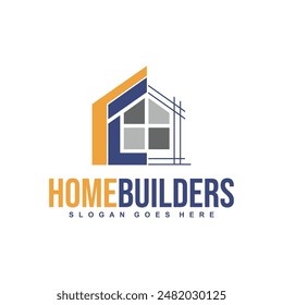 Home build illustration symbol logo design template