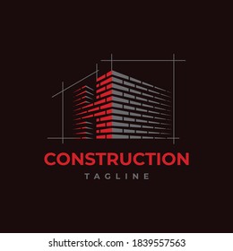 Home build symbol logo design vector template. Brick work with letter H  illustration